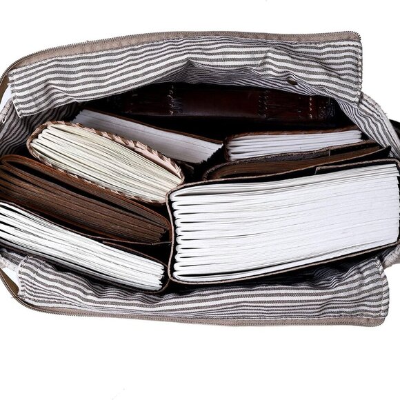 CLA Bags Sel De Mer Upcycled Canvas & Cowhide Tote - Picture 6 of 7